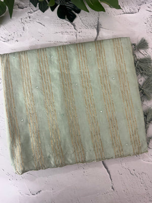 Fancy Chanderi silk saree with blouse MFC218 Pastel MintGreen