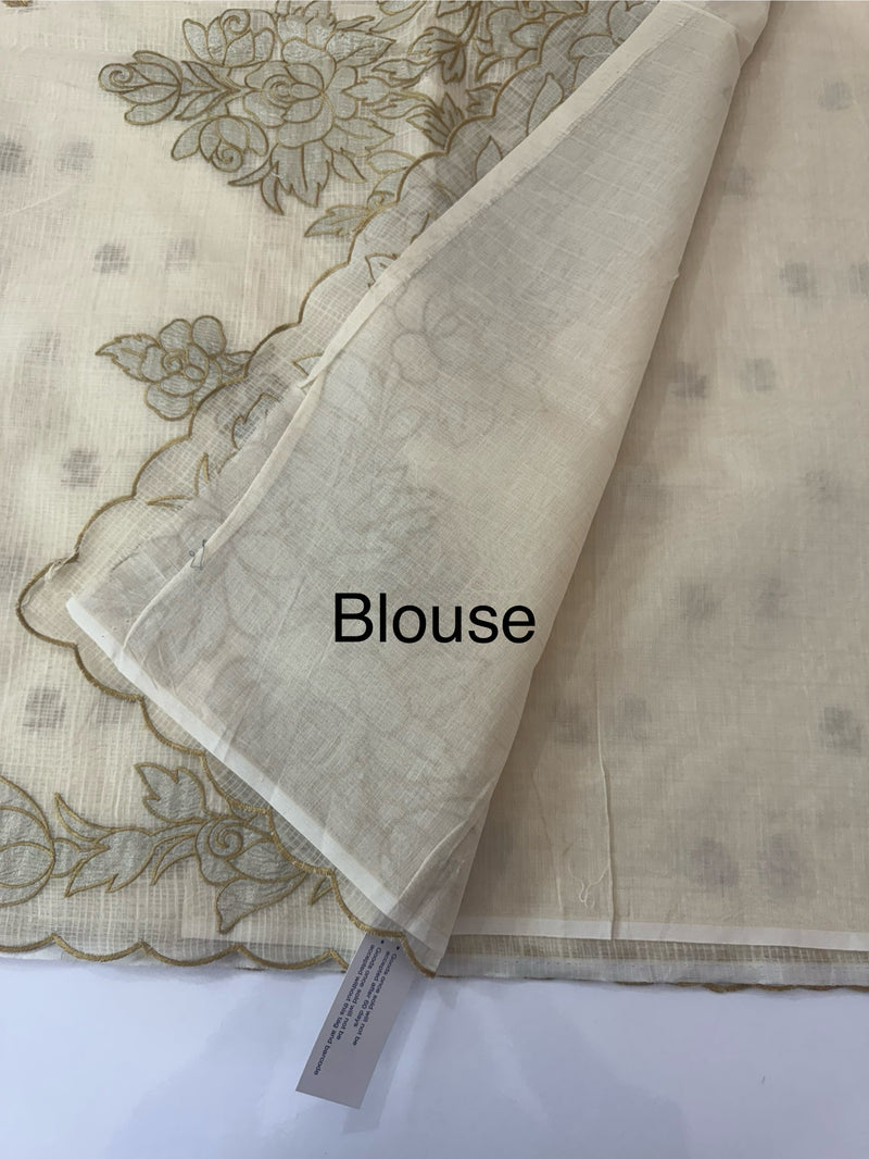 NetKota Applique work saree  MS6798- Beige
