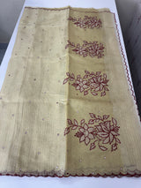 Copper Tissue silk saree with applique work MSH252