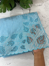 Striped Mul chanderi saree with net applique borders MSH987