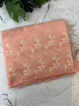 Soft Tissue kota embroidery saree MSK4660 Peach