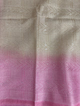 Semi tussar saree with thread work MTS1001 - Cream to Pink
