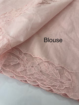 Mul chanderi saree with applique borders MSH111 Pastel PeachPink