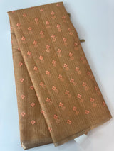 Tissue Silk embriodery saree MS49888- DuskyPeach