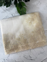 Semi Organza saree with applique borders - MCW799