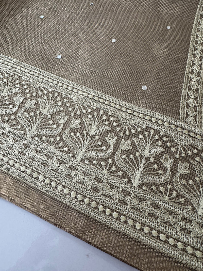 Tissue silk saree with Chikankari embroidery MTTS97(4)
