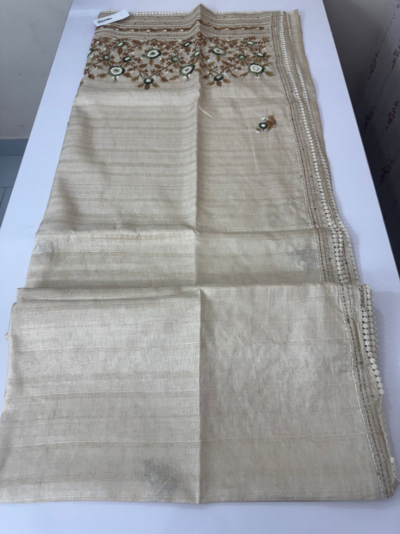 Kanta Handstitched Blended tussar silk saree MS90543