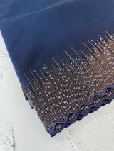Semi Organza saree with embroidery borders - MSH296 DarkBlue