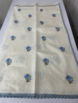 Mul chanderi embriodery saree with scalloped borders MSH290