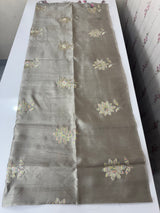 Tussar finish soft silk saree with thread embroidery MTS568 Taupe