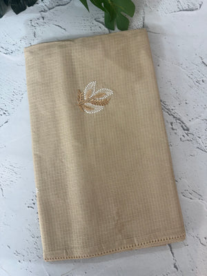 Kota  checks saree with embroidery - MS7679 Beige