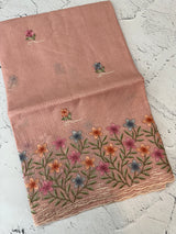 Silky kota embroidery saree MSK4333 - PastelPeach