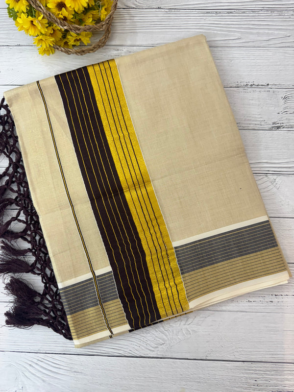 Kerala gold tissue saree - Coffee brown SSRLMRH