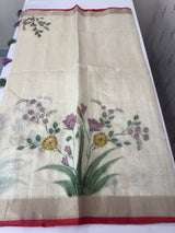 Tissue linen saree with blouse MS14462 (4)
