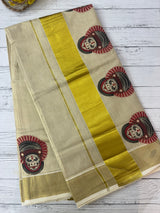 Kerala tissue saree - Theyyam Prints
