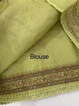 Soft kota silk saree with embroidery MS16429- PistaGreen