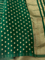 Semi banarasi Georgette saree - SYACNNR BottleGreen