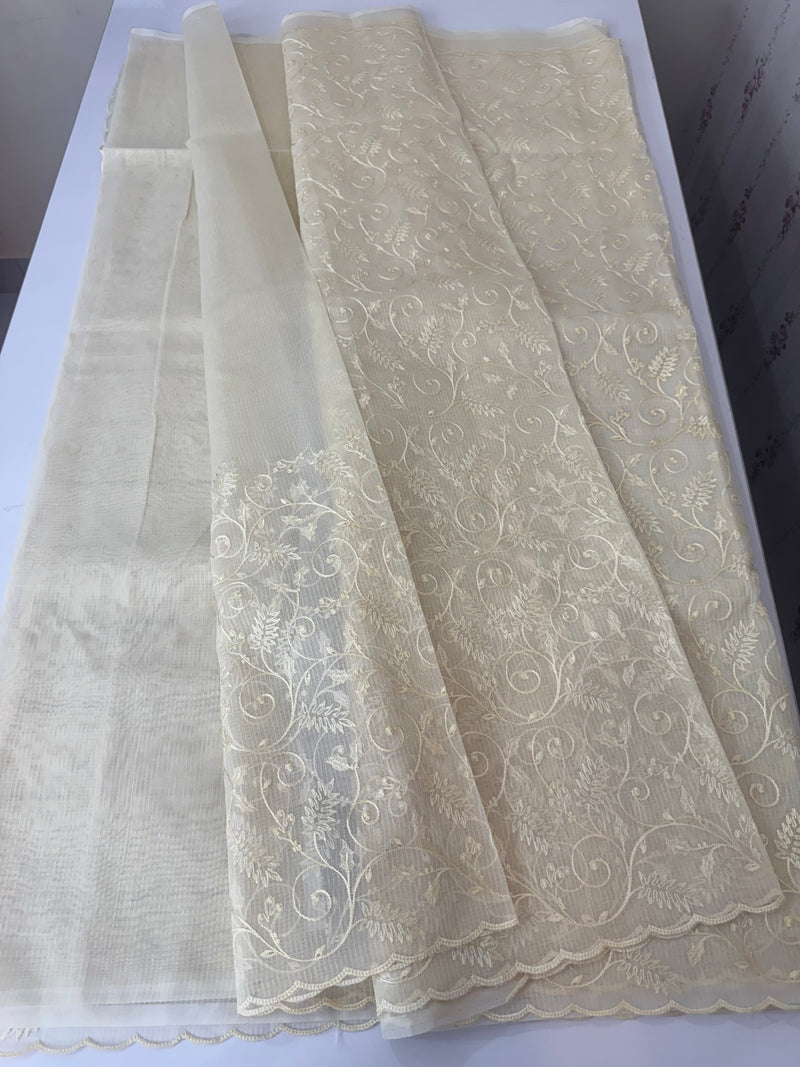 NetKota thread work saree MSH106- Pastel Beige