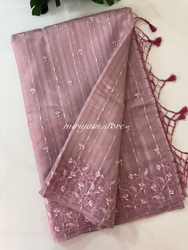 Jute Organza saree MJOS135 OnionPink