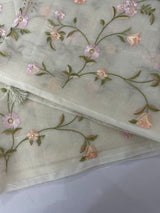 Kota Supernet embriodery saree SHSNYNM- White