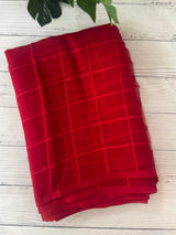 Chiffon saree in check pattern SPFWS18 Red