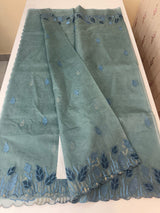 Viscose Organza saree with applique work-MSH103 MidnightBlue