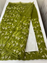 Glass organza saree with thread work- MOS351