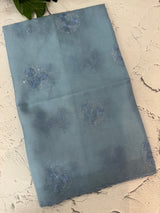 Organza saree with embroidery - MSH375 DustyBlue