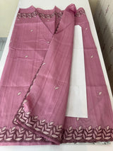 Blended tussar saree with cutwork - MSHK690
