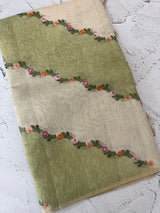 Soft Jute tissue saree with embroidery MJT671