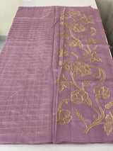 Tussar finish soft silk saree with thread work MTS955