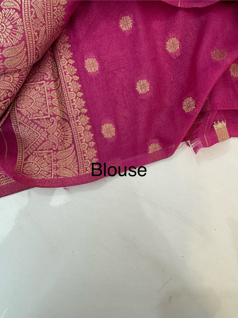 Semi banarasi Georgette saree - MSB411 DarkPink