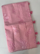 Silky kota embroidery saree  MSK890 Pink