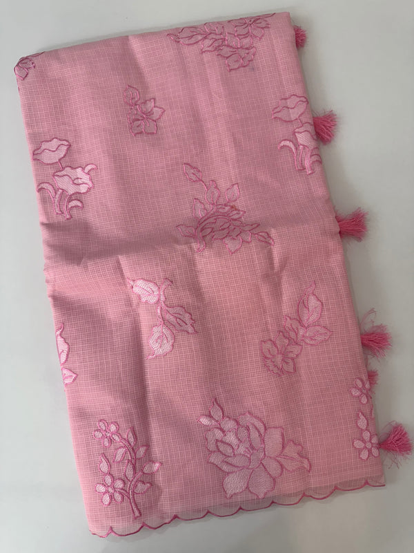 Silky kota embroidery saree  MSK890 Pink