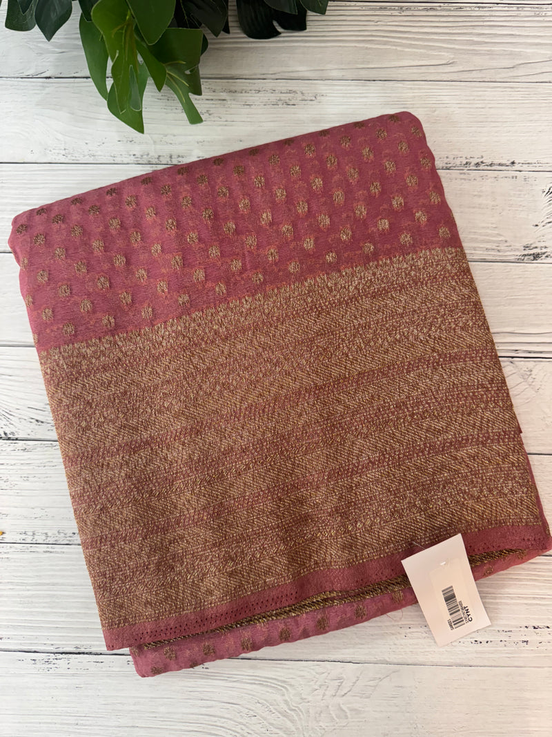 Semi banarasi Khaddi Georgette saree - MS1476 Peach