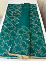 Blended tussar silk saree with embroidery- MSH158 Teal