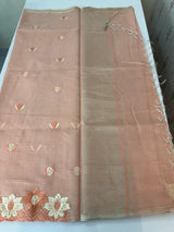 Soft Tissue kota embroidery saree MSK4660 Peach