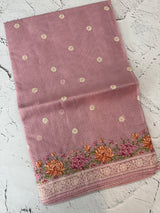 Silky kota embroidery saree MSK4333- PastelOnion