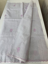 Moonga Kota checks saree with applique work MMC457 Lavender