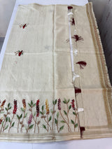 Blended tussar silk saree with hand kanta work - MS14855