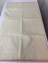 Mul Chanderi Tissue silk saree with foil work & scalloped borders - MNM249 Mustard