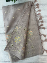 Applique and embroidery work 
 Kota Silk saree MSH118- DuskyMauve