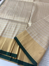 Tissue mix Soft silk saree with checks zari weaving MS8146