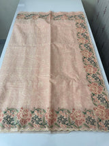 Phulkari NetKota embroidery saree - MSH126 PastelPeach