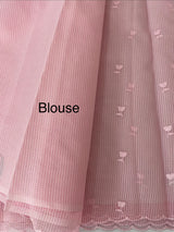 Moonga checks Applique work saree  MSM876