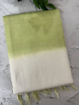 Semi tussar saree with thread work MTS1001 - Offwhite to Green