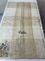 Linen saree with thread work MLS16102