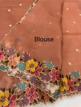 Crush Organza saree with embroidery borders MBS675