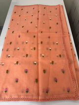 Kota checks saree with embroidery MS7679 (2)DarkPeach