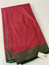 Banarasi semi katan saree with contrast border SHKNTNM